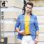 2016 High Quality New Fashion Middle Sleeve Style Blazer One Button Sky Blue Slim Fit Jacket Business Suit For Man