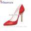 Classical style handmade patent leather pointed toe ladies prom shoes,fancy ladies shoes