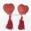 Red Shiny Heart Tassel Breast Nipple Pasties