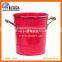 GREEN/RED METAL FARM BUCKET