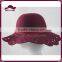 Wave Large brim and Star Pattern Felt Hat with Wool Flower