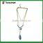 2016 new design multilayer beads metal stripes pendant chain necklace