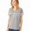 Blank women v neck t shirt stitching t shirt plain t shirt
