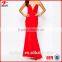 2016  New arrival v wire neckline woman simple long maxi dress