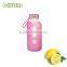 colorful glass water bottle with straw and food grade silicone sleeve