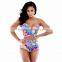 Sexy Womens Floral One-piece Bikini Set High Waist Colorful Swimsuit Swimwear