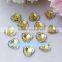 High Quality 14MM Heart Crystal Rhinestone Resin Beads Flat Back Beads Without Hole