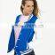 Wholesale female Lush blue color varsity jackets