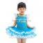2015 shiny blue lace sleeves children costume