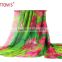 2015 Promotional Printed Polyester Chiffon Shawl with Floral Printing Model China Factory Wholesale