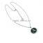 Stainless Steel Letter pendant , Round U black pendant
