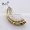 Clear Gilded Finish Zinc Alloy Cabinet Real Glass Knobs
