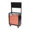 HomCom Black and Orange Heavy Duty Rolling Tool Chest Cabinet w/ 7 Drawers