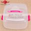 Eco-friendly 36*36*16cm plastic cake storage box with cover/lid