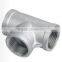 Equal Stainless steel welding thread 3-way pipe Tee