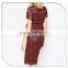 Fashion burgundy color lace fabric online maternity evening dresses