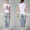 best selling auschalink ladies new pattern fancy jeans pants 2016