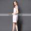Maxnegio notch lapel pink color cap sleeve office dress