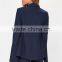 MGOO 2017 New Style Flare Long Sleeves Tops One Button Women Fashion Suits Navy pLain Crepe One Buttons Jackets