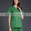 2016 Juqian custom high end V neck green usually Hospital Nursing Scrubs Nursing Uniforms