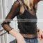 Chiffon Long Sleeve Nightclub Top For Woman Top