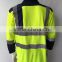 Mens china factory two-tone flouroscent reflective tapes Europe PVC pocket safety polo shirt