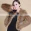 New Fashion SJ057-01 High Quality 1*1 Knit Raccoon Fur Fashion Women Fur Coat