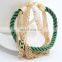 Cheap Fashion Multi-layer Adjustable Geometric Weave Braid Leather Bracelets & Bangles with Alloy Chain