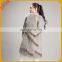 Women outwear raccoon fur vest long blue patchwork fur gilet