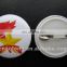 professional factory made custom 4C printing logo tin plate metal round pin badge
