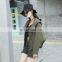 TWOTWINSTYLE Fashion Coat For Women Hooded Neck Long Sleeve Hem Drawstring Solid Streetwear Loose