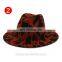 2021 new fashion cow print pattern leopard wide brim wool felt hat fedora hats for women men