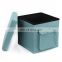 Customized folding storage ottoman stools with pocket front for saving space