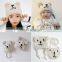 Cute Adult Children Ear-protection Parent-child Warm Autumn Embroidery Handmade Woolen Winter Bear Ear Hat Knitted