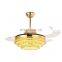 European crystal Stealth ceiling fan light bedroom modern minimalist restaurant European-style living room ceiling fan lights