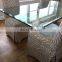 High Quality Bevelled tempered glass top dining table glass top