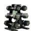 Power training professional cast iron fitness gym equipment rubber hex dumbbells rack set