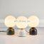 Nordic Glass Shade Marble Lamp Holder LED Table Lamp Decorative Indoor Desk Lamp