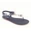 New design fashion ladies simple flat summer elastic loop happy feet sandals 2016