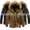 Custom Logo Cotton Fleece Brown Regular Zipper Windproof Hooded Men's Jackets