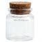 50 ml Clear Transparent Bottle Glass Jar with Cork Lid