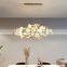 Luxury LED Home Villa Stairs Chandelier for Living Room Ceiling Lamp Modern Ginkgo Leaf Pendant Light
