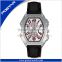 Luxury Men's Sport Stainless Steel Case Leather Strap Quartz Analog Wrist Watch