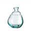 Tabletop Decoration Wholesale Nordic Home Wedding Creative Unique Decorative Blue Flower Bottle Glass Vase Hand Made
