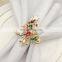 Christmas Tree Napkin Rings Gold Rhinestone Napkin Ring Set Christmas Luxury Eco-friendly Alloy Enamel Napkin Ring