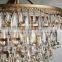 Gold Crystal Chandelier Modern Teardrop Pendant Light Fixture Hanging Lighting for Living Room Entryway Foyer High Ceiling