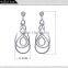 Made in China Zircon Crystal Platinum Plated Silver Pins Long Drop Earrings for Wedding