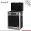 Aluminum artist cosmetic rolling wheel make up display case with lights mirror