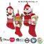 Red christmas socks ,christmas socks with plush santa,nice socks /Promotional Plush Socks/plush animal stocking penguin