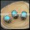 Wholesale LFD-0027B Druzy Malay Jade Stone Pave Rhinestone Crystal Connector Spacer Beads in Blue color Jewelry Making